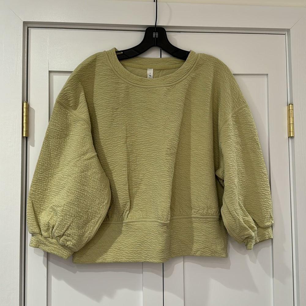 Lululemon Chartreuse Pullover With Puff Sleeves - image 1
